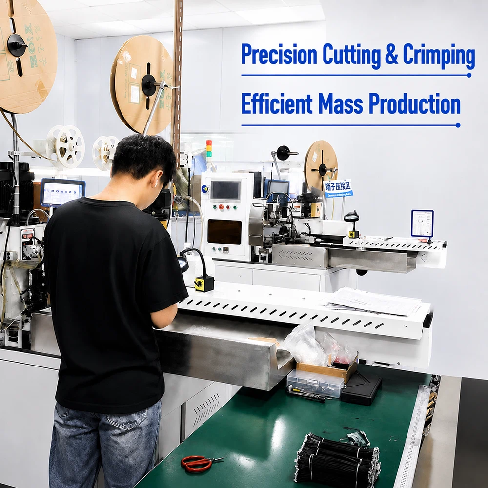Terminal crimping process for pcb cable assembly