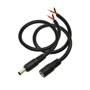 DC 5.5x2.1 and DC 5.5x2.5 cable assembly with power connectors
