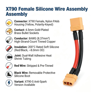 XT90 extension cable used in robotics and battery equipment