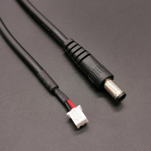 DC jack cable assembly with JST connector for electronic devices
