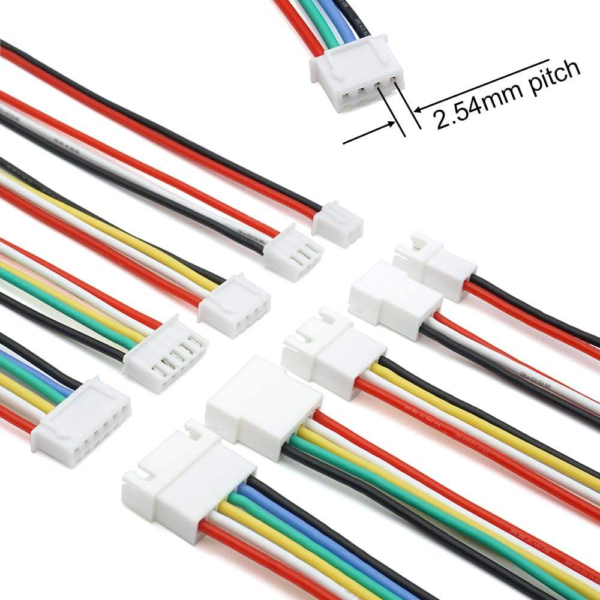 JST XH cable assembly with 2.54mm pitch connector and customized wire harness