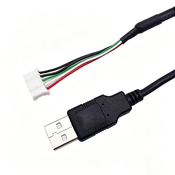 USB A cable assembly with JST connector for customized electronic applications