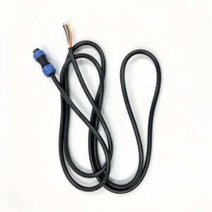 Blue and black waterproof circular connector for cable assembly