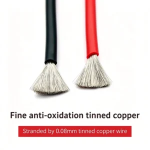 Exposed conductor at the end of a silicone insulated wire